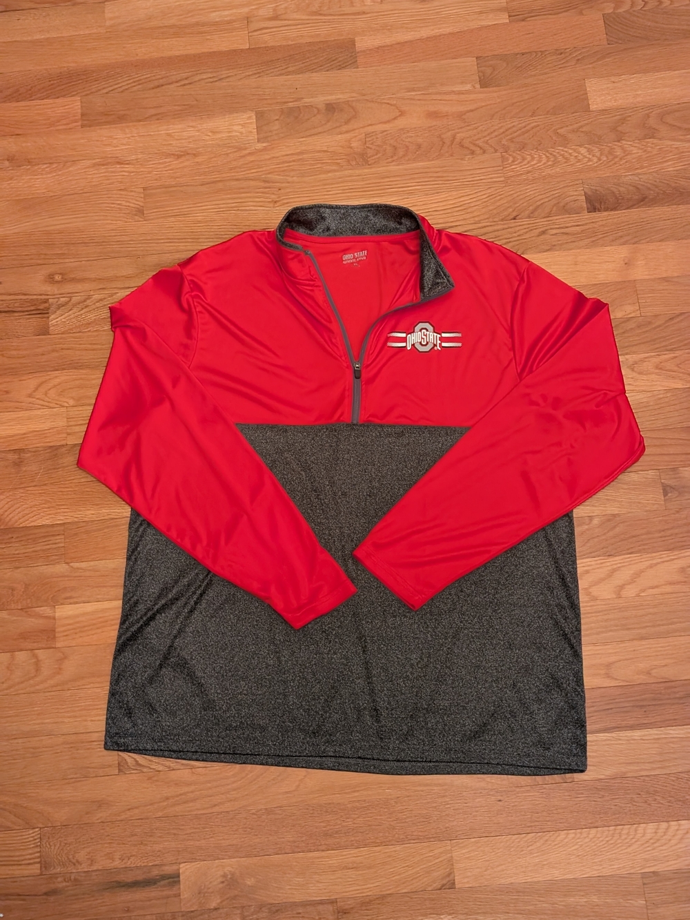 Ohio State Red & Gray Quarter-Zip Pullover Jacket